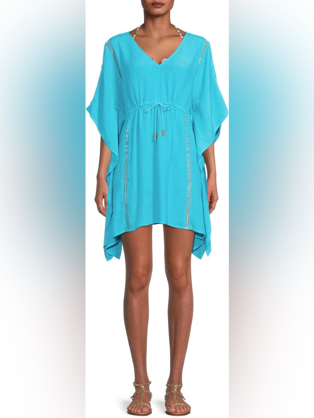 Miken Swim Kaftan/Cover Up: Turquoise